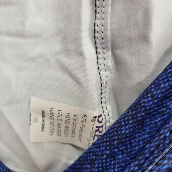 Dren Designs‎ Medium Wash Faux Distressed Denim Red Bandana Accents Leggings OS - Picture 6 of 6